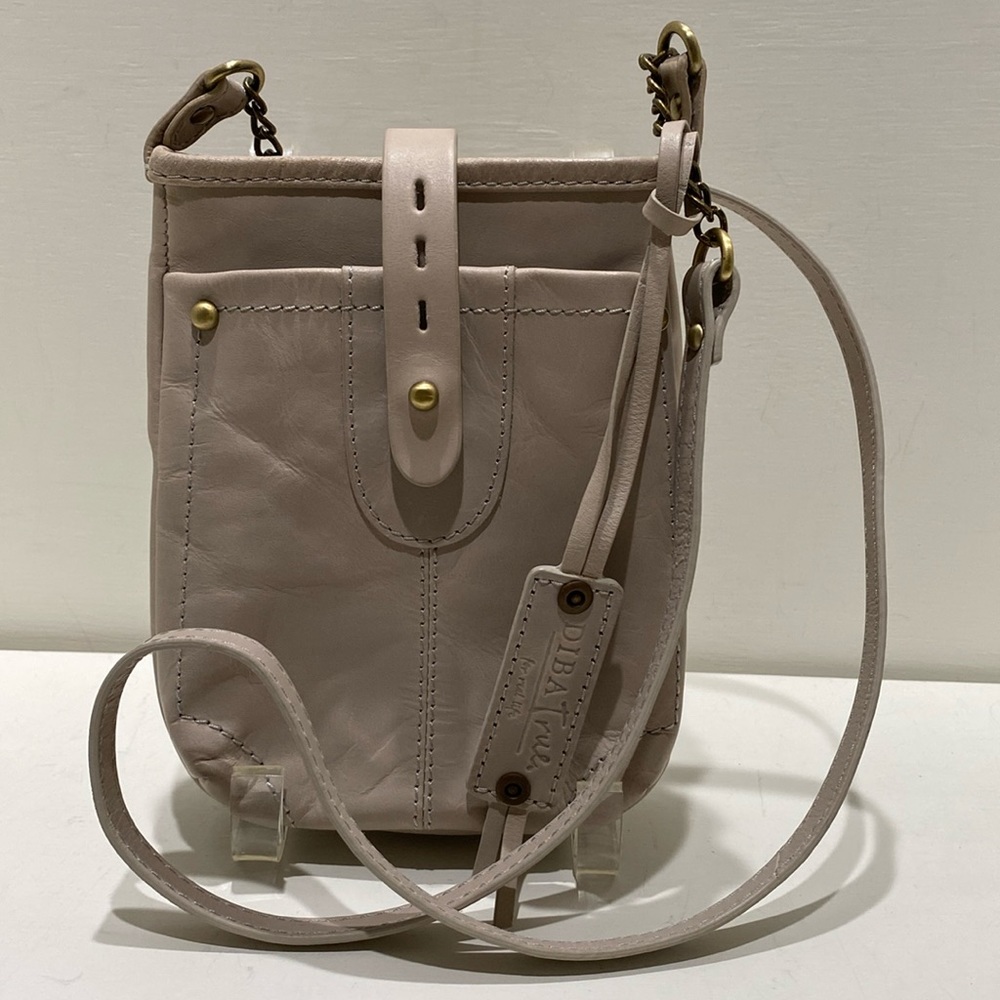 DIBA TRUE Small Taupe Leather Crossbody Bag